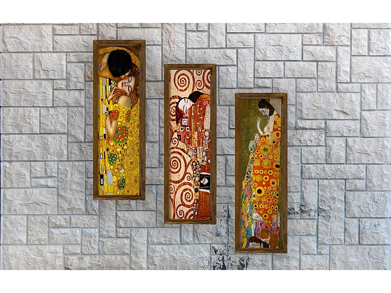 Quadro Decorativo em MDF com Pinturas de Gustav Klimt - Elegância e Sofisticação