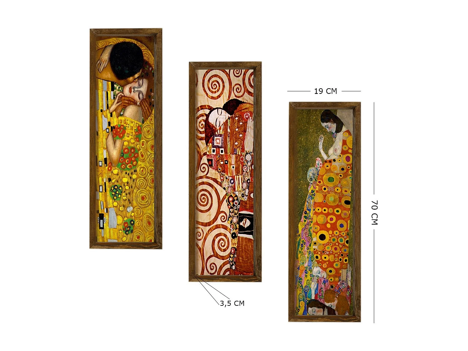 Quadro Decorativo em MDF com Pinturas de Gustav Klimt - Elegância e Sofisticação