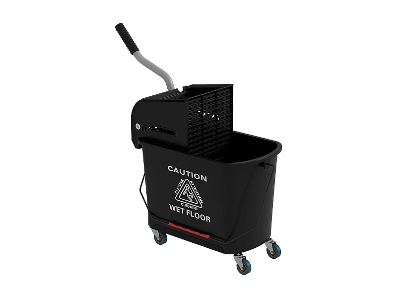 Balde de Limpeza com Rodas e Espremedor 20L - Modelo Tromsø em Preto