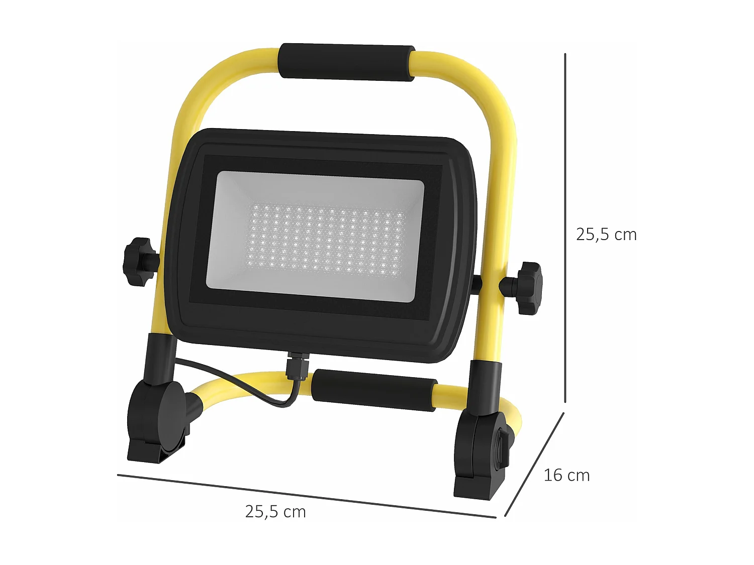 Projetor LED Recarregável Portátil 50W com Suporte Ajustável e Alta Luminosidade IP65
