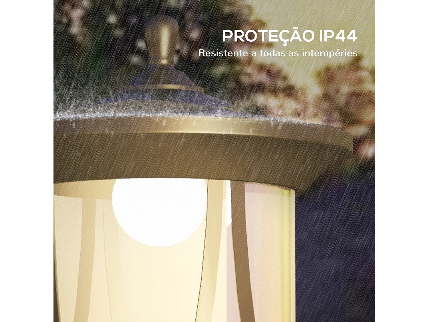 Candeeiro Solar de Exterior Preto - Iluminação Automática IP44 para Jardins e Pátios