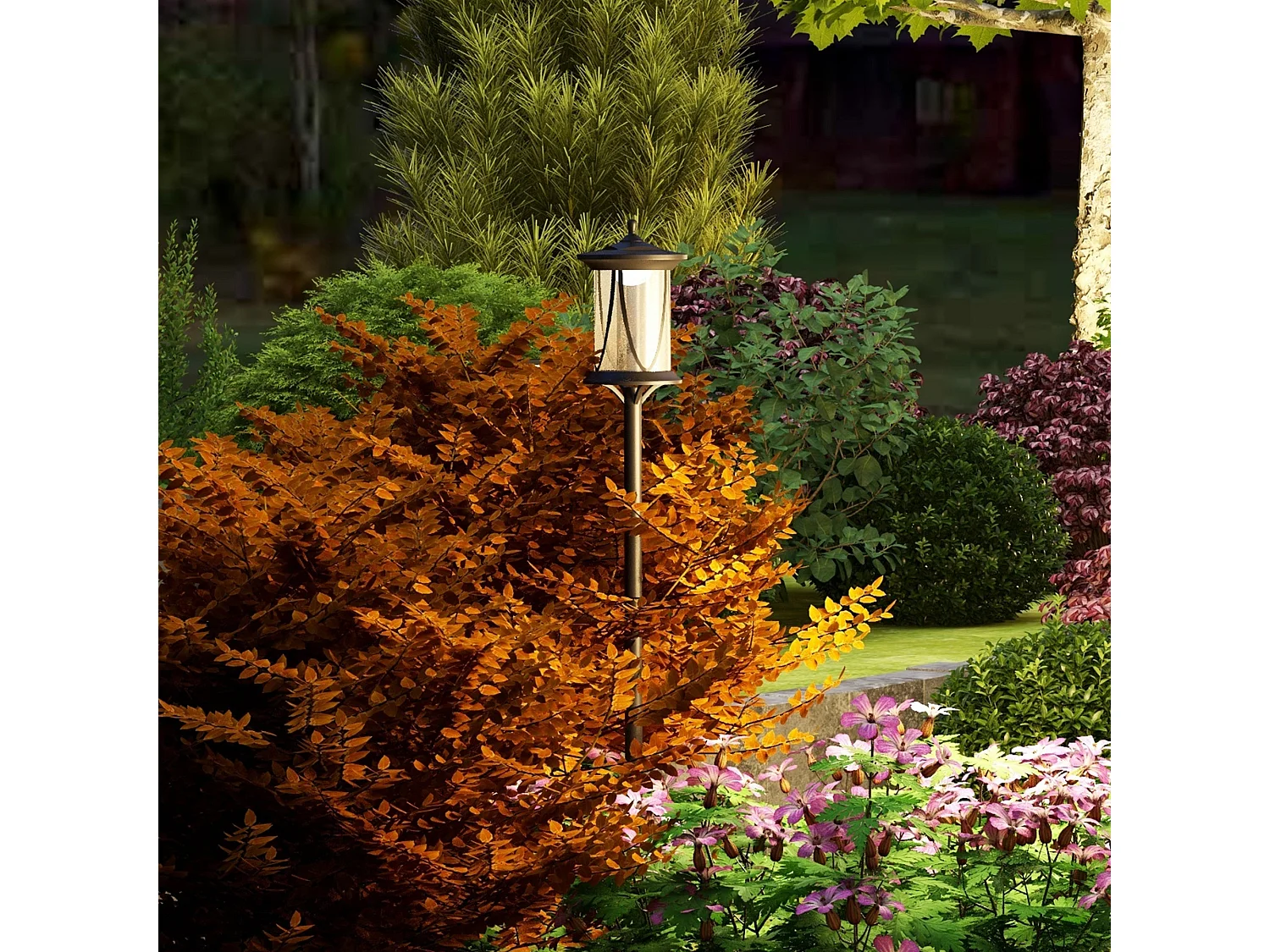 Candeeiro Solar de Exterior Preto - Iluminação Automática IP44 para Jardins e Pátios