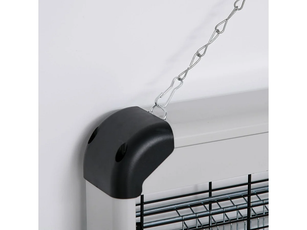 Lámpara anti mosquitos Outsunny 30W luz UV 60 m² plata 26,5x48,5x8,5 cm