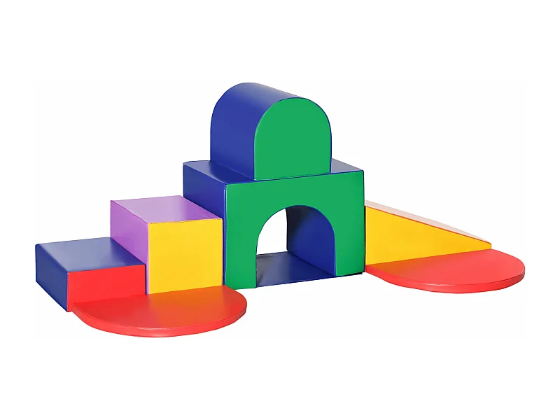 Conjunto Educativo de 7 Blocos de Psicomotricidade para Crianças - Brinquedo Multicolorido para Aprendizagem e Escalada