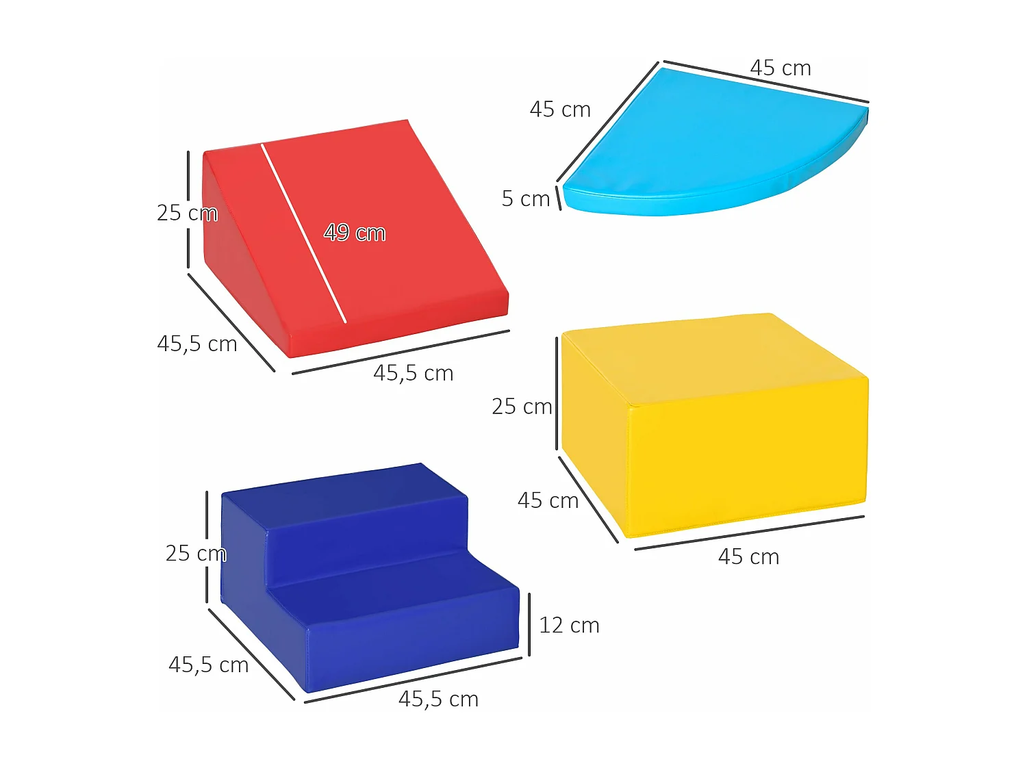 Conjunto de 4 Blocos de Psicomotricidade Multicoloridos para Crianças - Brinquedo Educativo de Construção