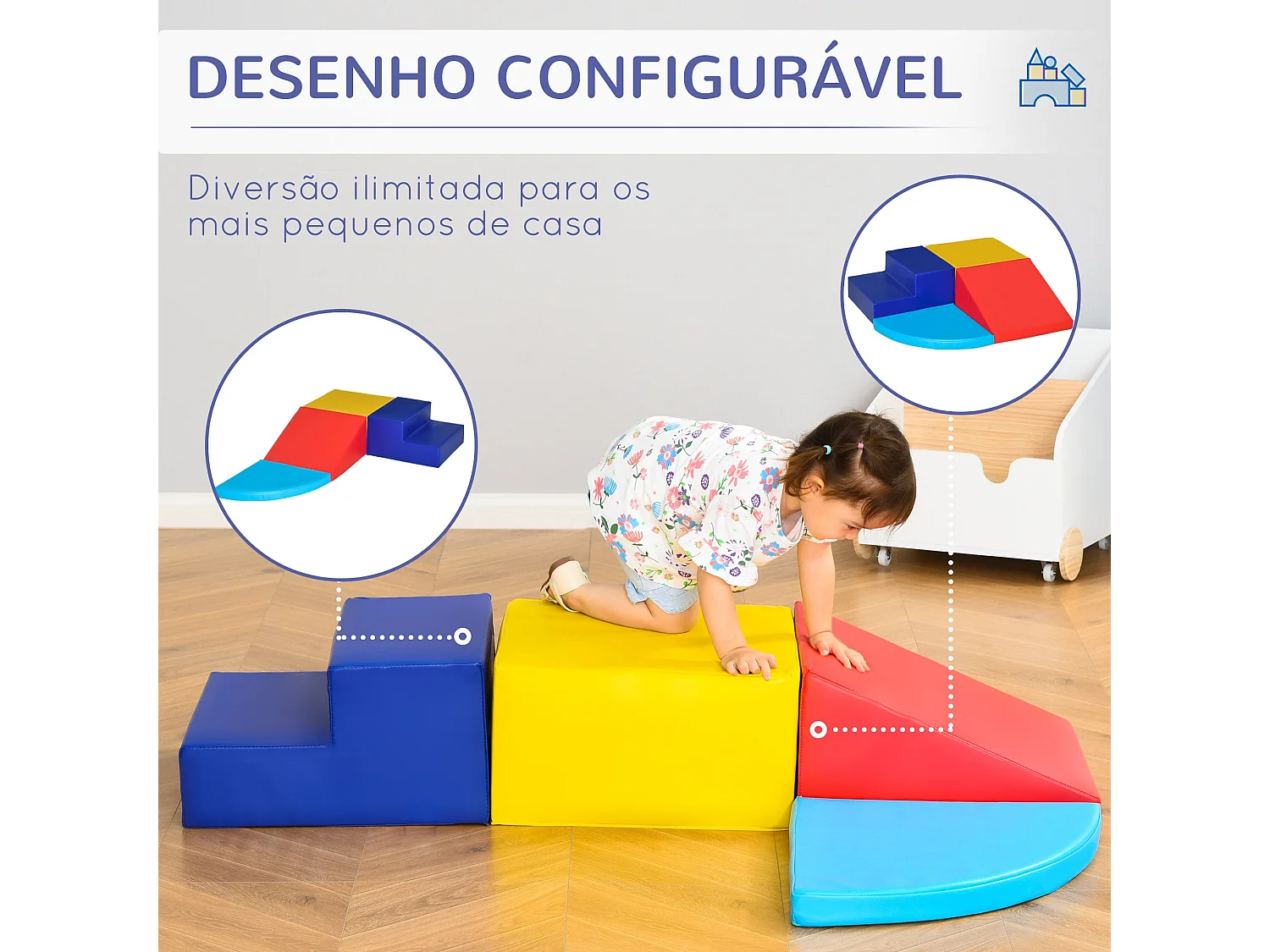 Conjunto de 4 Blocos de Psicomotricidade Multicoloridos para Crianças - Brinquedo Educativo de Construção
