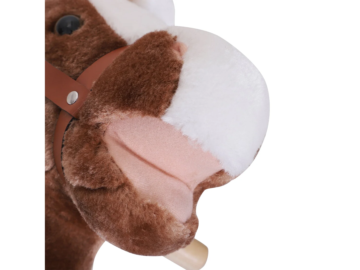 Cavalo de Baloiço Infantil com Estrutura Metálica e Base de Madeira para Crianças Acima de 3 Anos - Modelo Bordeaux