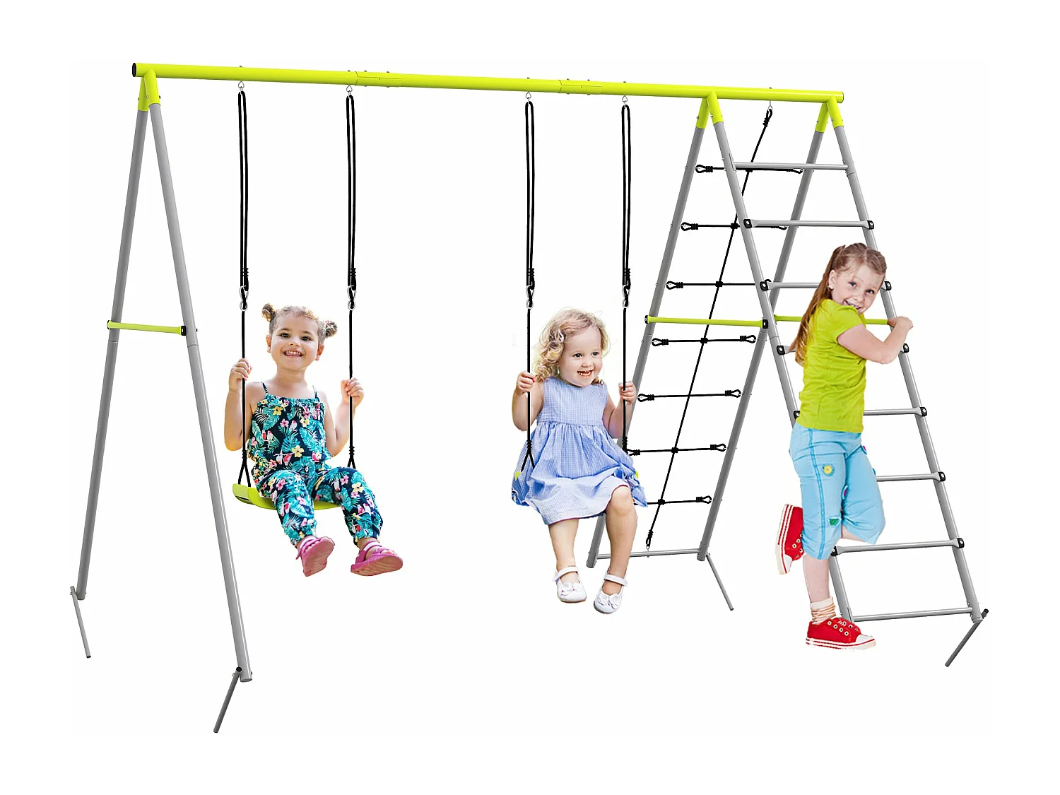 Baloiço Infantil Rouen com Estrutura em Aço Galvanizado para Jardim e Varanda