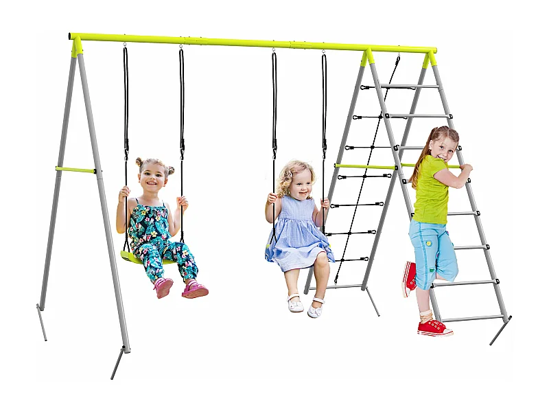 Baloiço Infantil Rouen com Estrutura em Aço Galvanizado para Jardim e Varanda