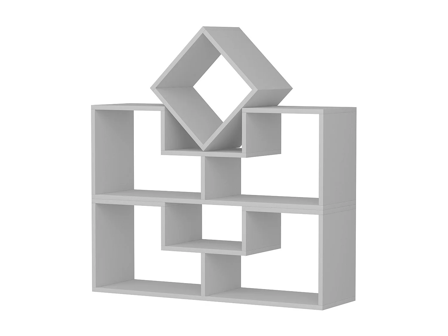 Nowoczesny regał na książki – szerokość 105 cm – kolor biały – płyta wiórowa pokryta melaminą