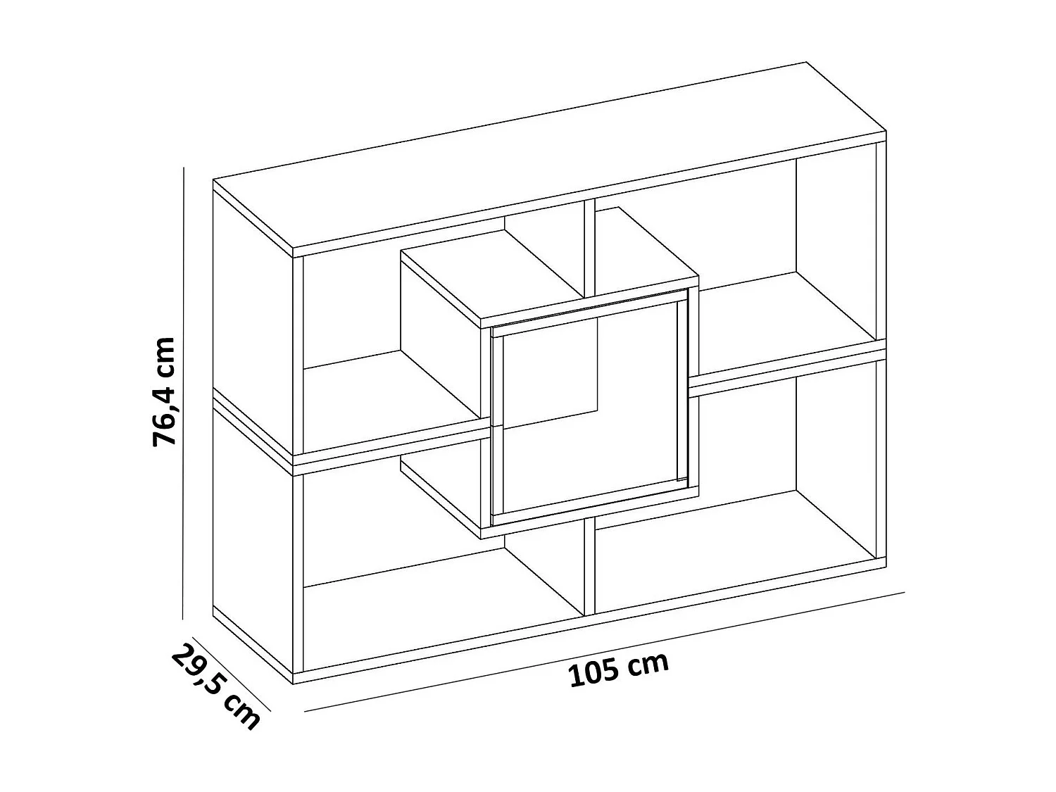Nowoczesny regał na książki – szerokość 105 cm – kolor biały – płyta wiórowa pokryta melaminą