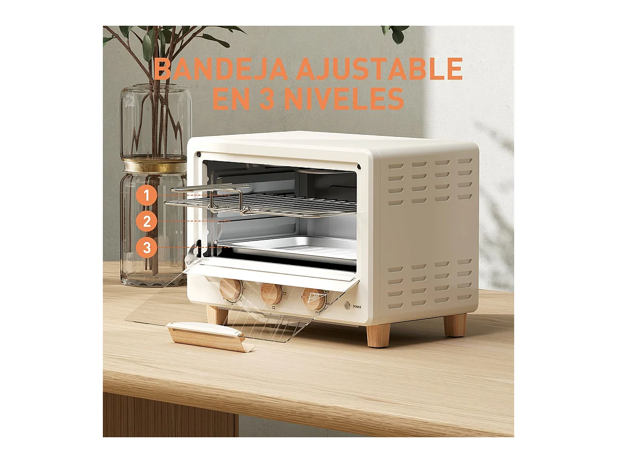 Forno Elétrico de Mesa Grenoble 16L com Porta de Vidro e Controle de Temperatura até 230℃