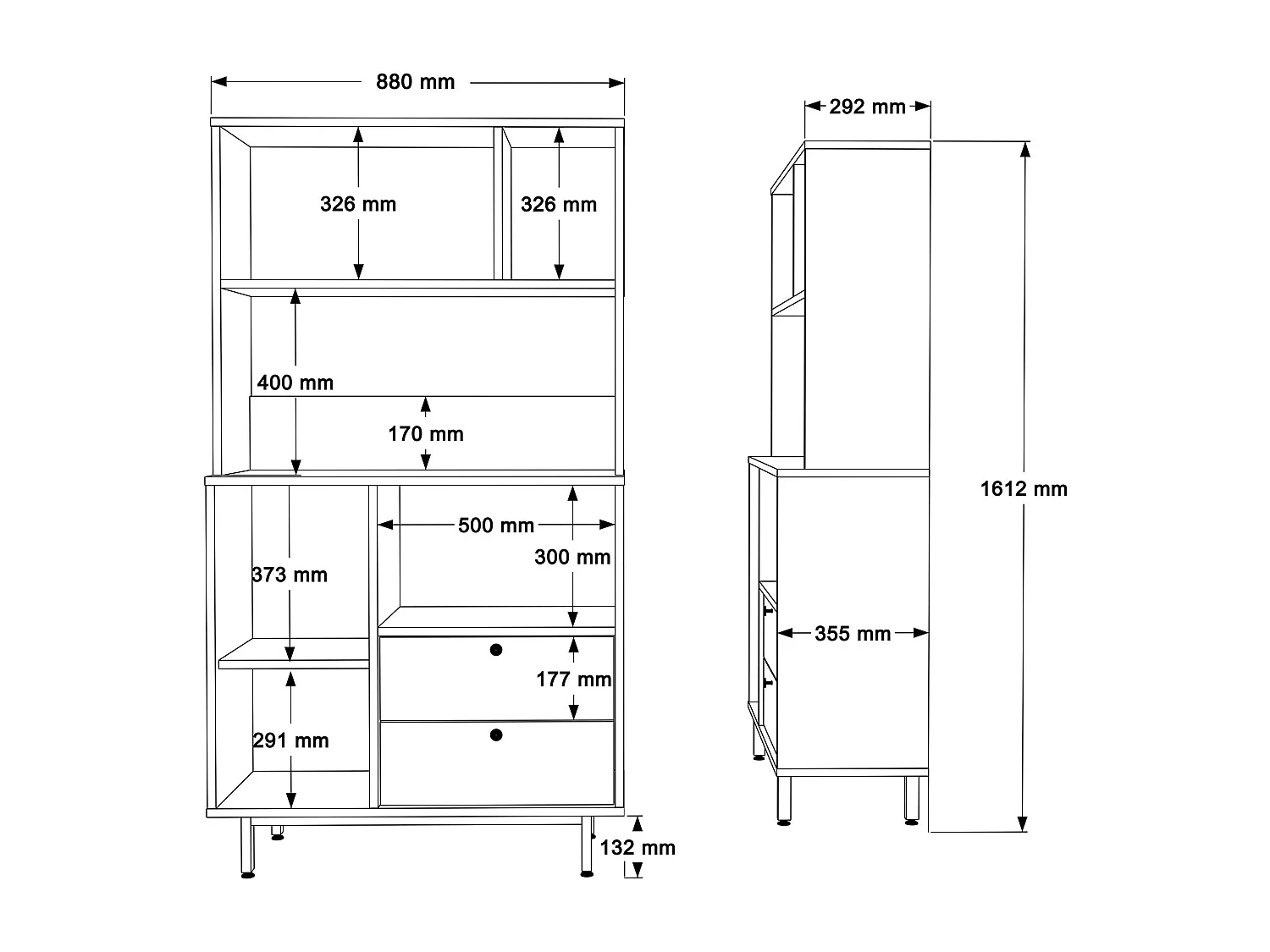 Armário Alto de Cozinha Toledo em Carvalho e Verde - Mobiliário Moderno e Funcional 88x161.2x35.5cm