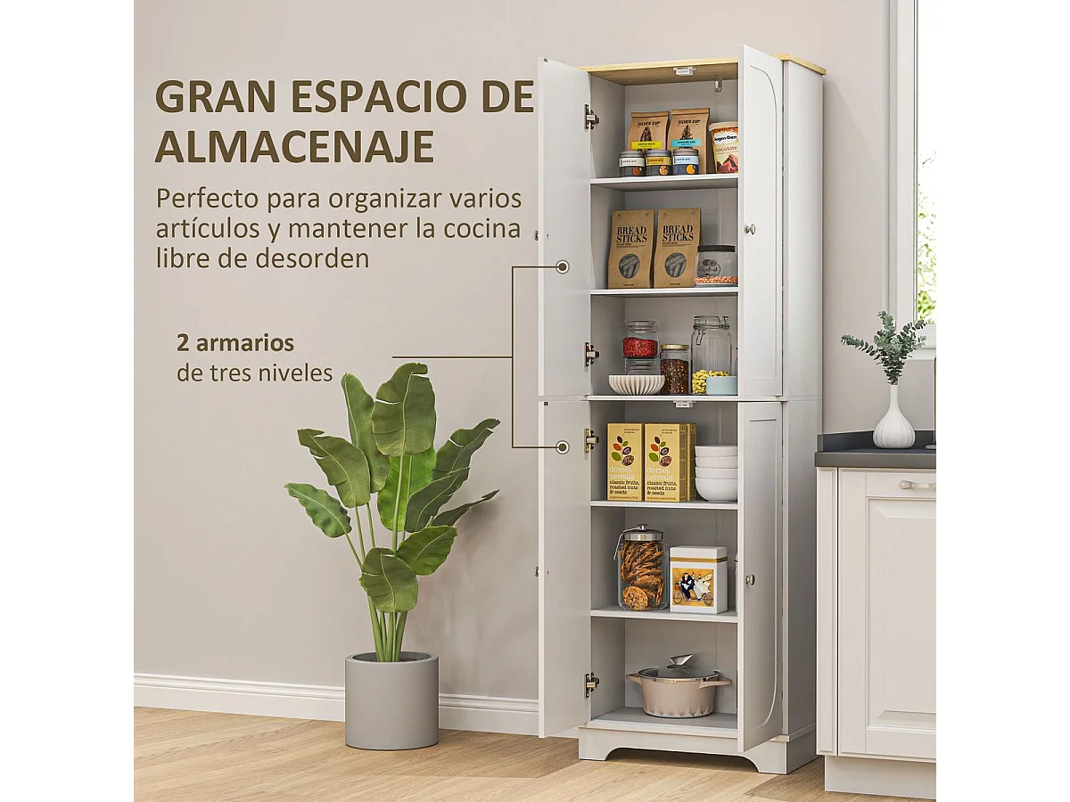 Armário Moderno Trani - Armazenamento Vertical Elegante em Branco - 60x30x183 cm