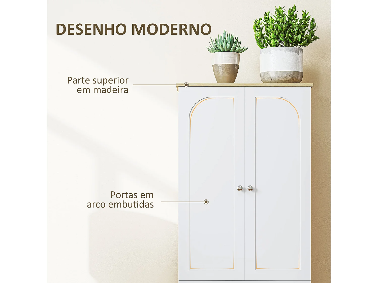 Armário Moderno Trani - Armazenamento Vertical Elegante em Branco - 60x30x183 cm
