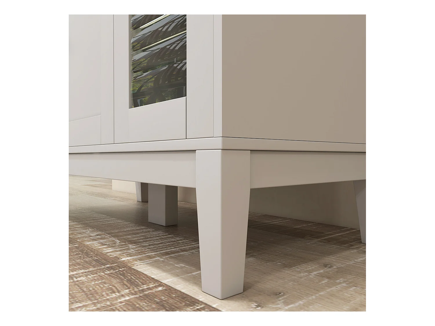 Mueble auxiliar Elianor Homcom 3 puertas con compartimento abierto blanco 97x80x35 cm