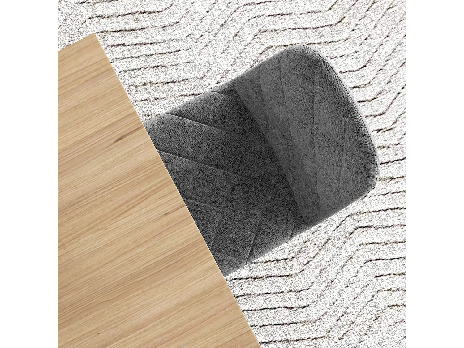 Pack de 4 sillas Egipto Homcom tapizadas terciopelo gris 87x45x54 cm