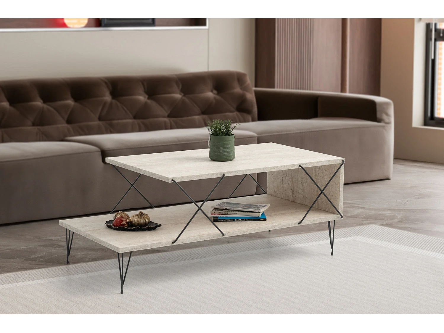 Mesa de Café Loire em Mármore Preto: Elegância e Sofisticação para sua Sala de Estar