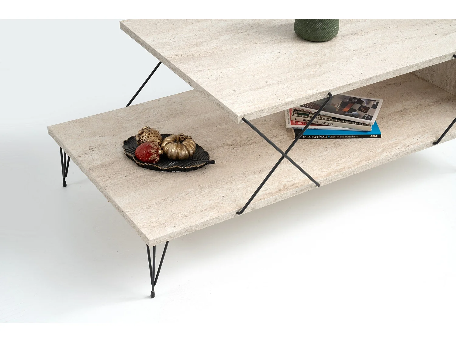 Mesa de Café Loire em Mármore Preto: Elegância e Sofisticação para sua Sala de Estar