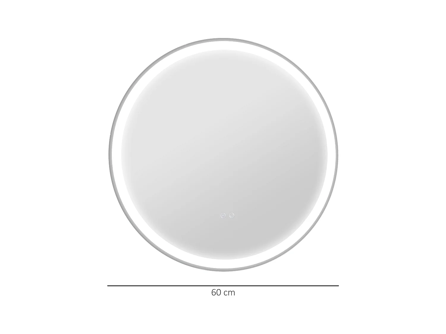 Espejo Córcega Kleankin con luz LED antivaho plata Ø60 cm