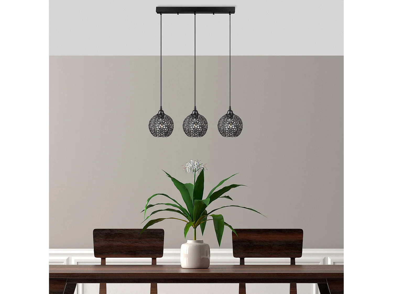 Candeeiro Preto Elegante com Design Moderno e Altura Ajustável