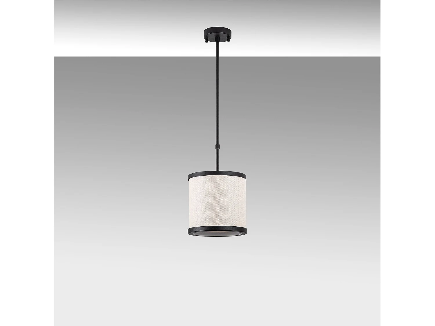 Candeeiro Elegante de Metal com Altura Ajustável em Preto e Branco