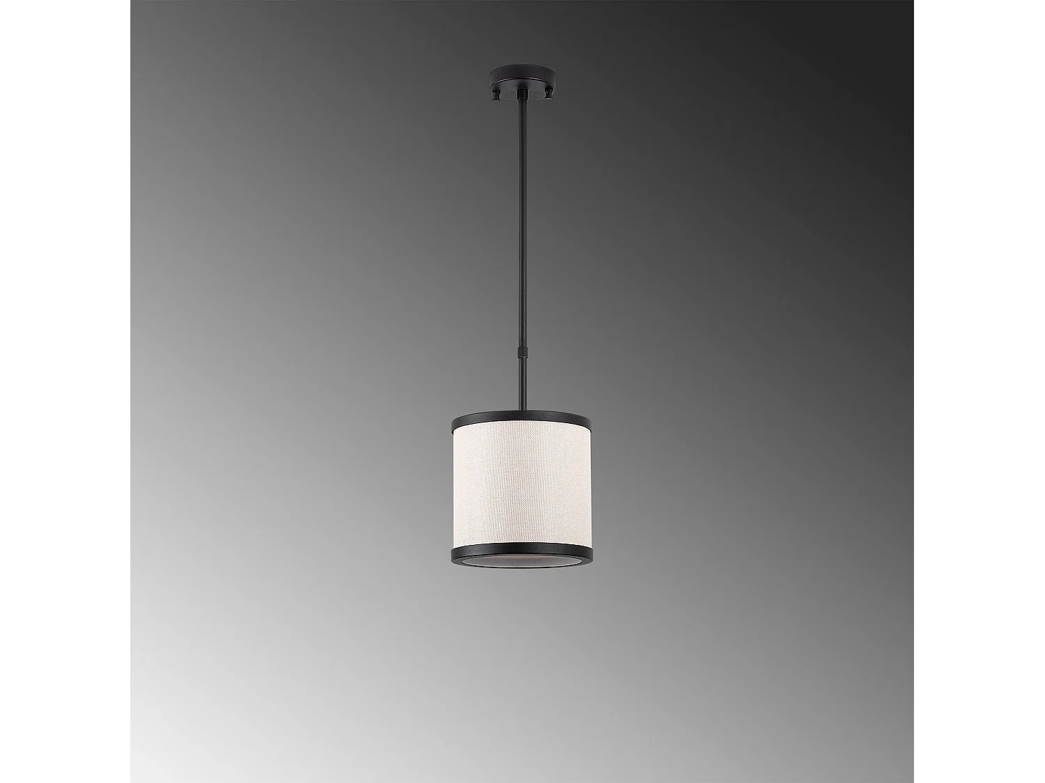 Candeeiro Elegante de Metal com Altura Ajustável em Preto e Branco