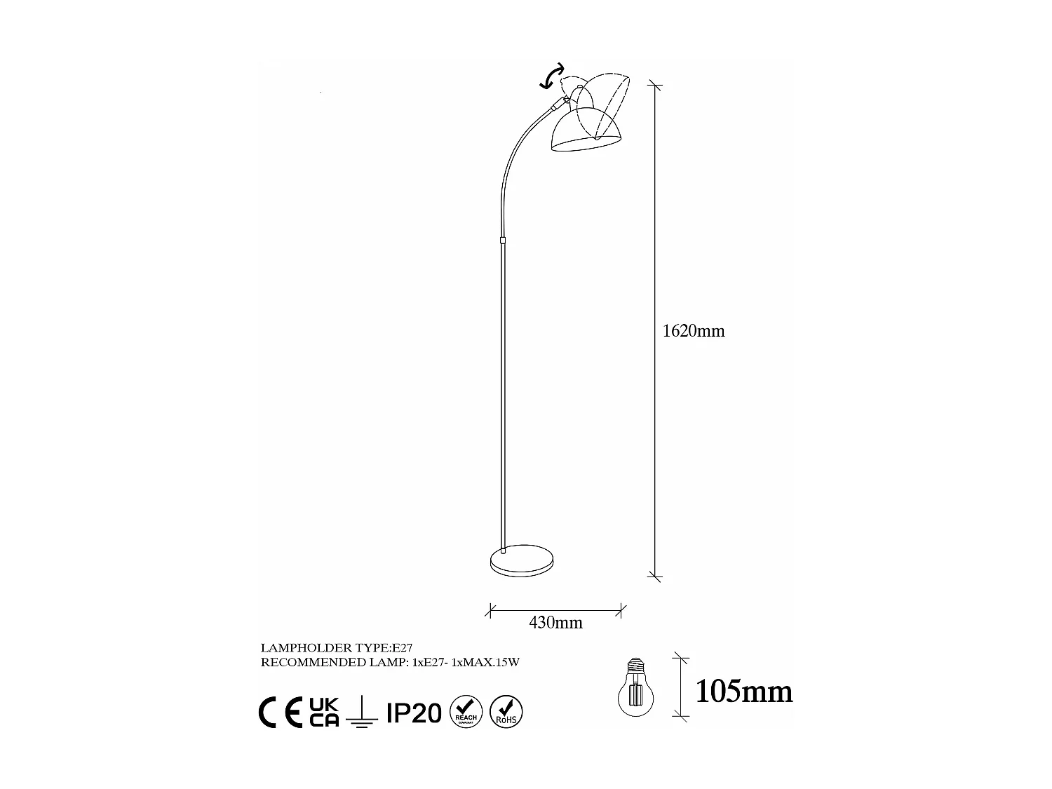Candeeiro de Pé Varzan 10855: Elegância e Modernidade para Seu Espaço