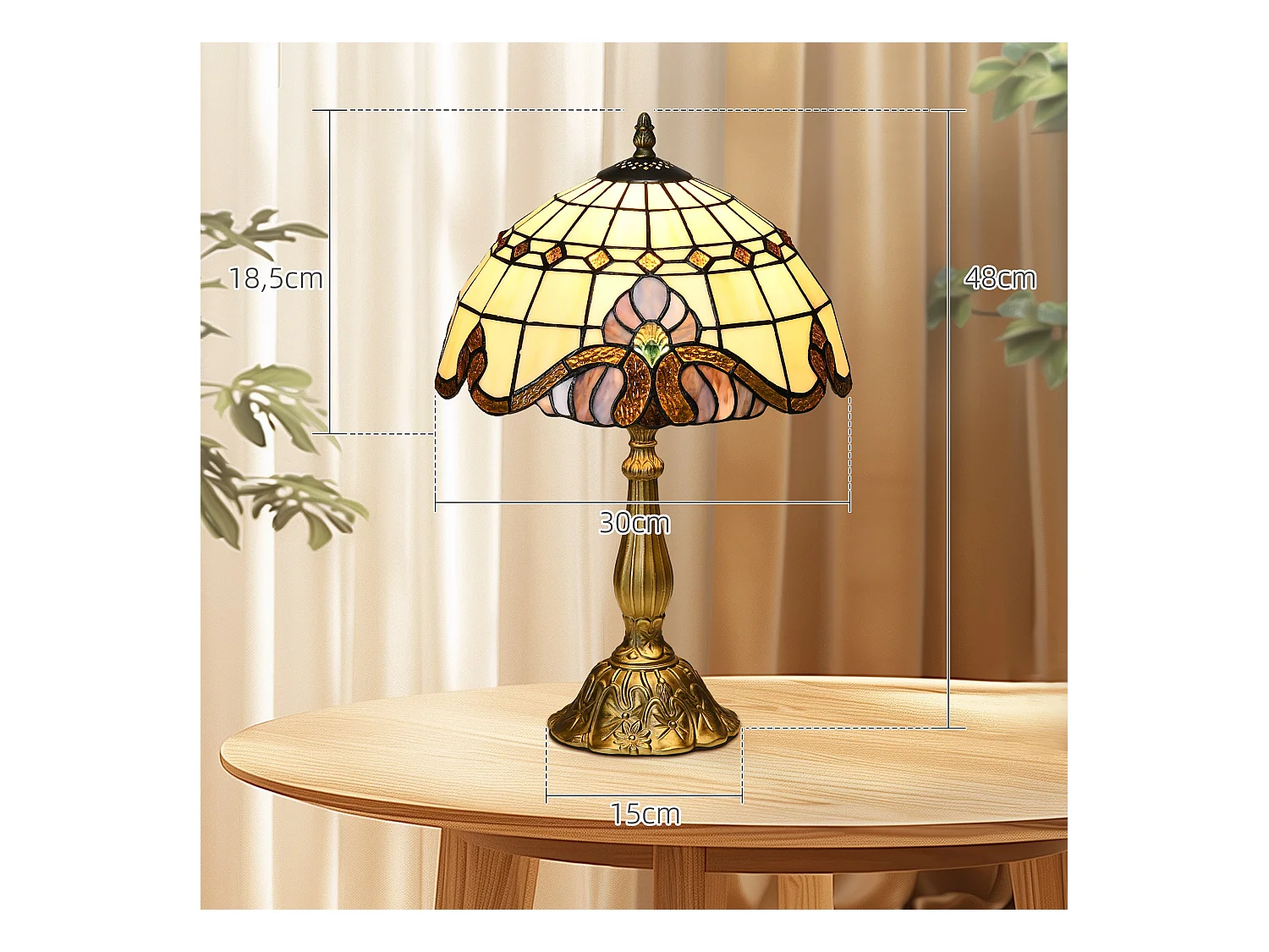 Candeeiro de Mesa Tiffany Multicor Feito à Mão para Decoração Elegante e Confortável