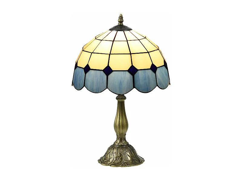 Candeeiro de Mesa Tiffany Artesanal Azul para Decoração Elegante de Interiores