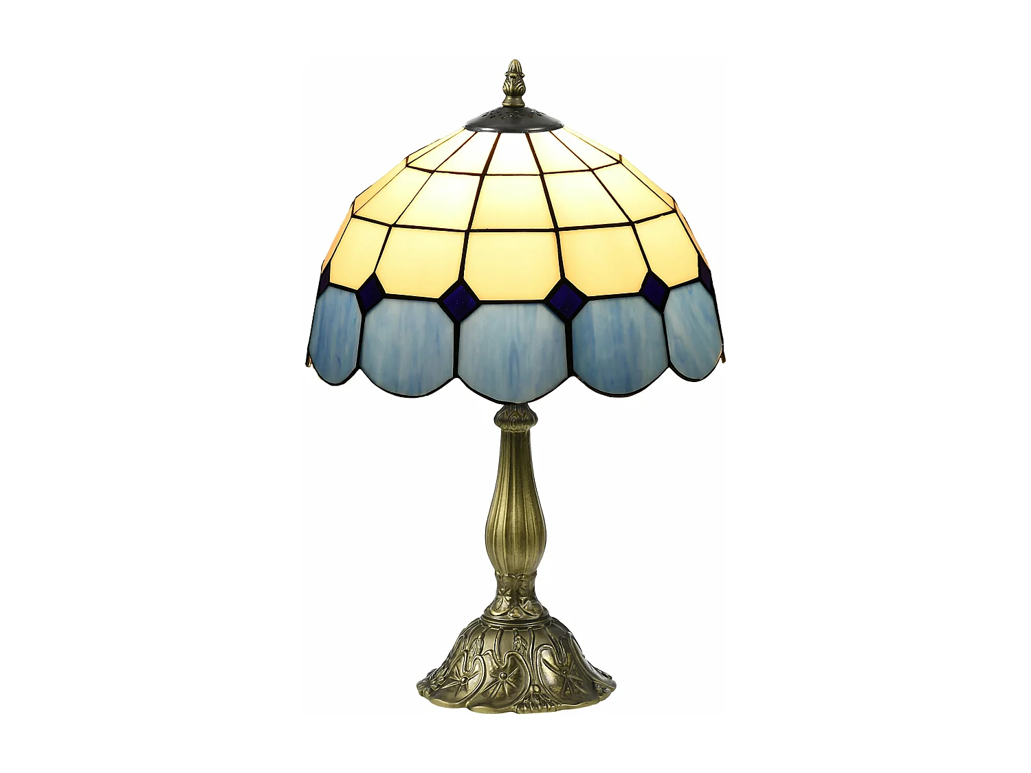 Candeeiro de Mesa Tiffany Artesanal Azul para Decoração Elegante de Interiores