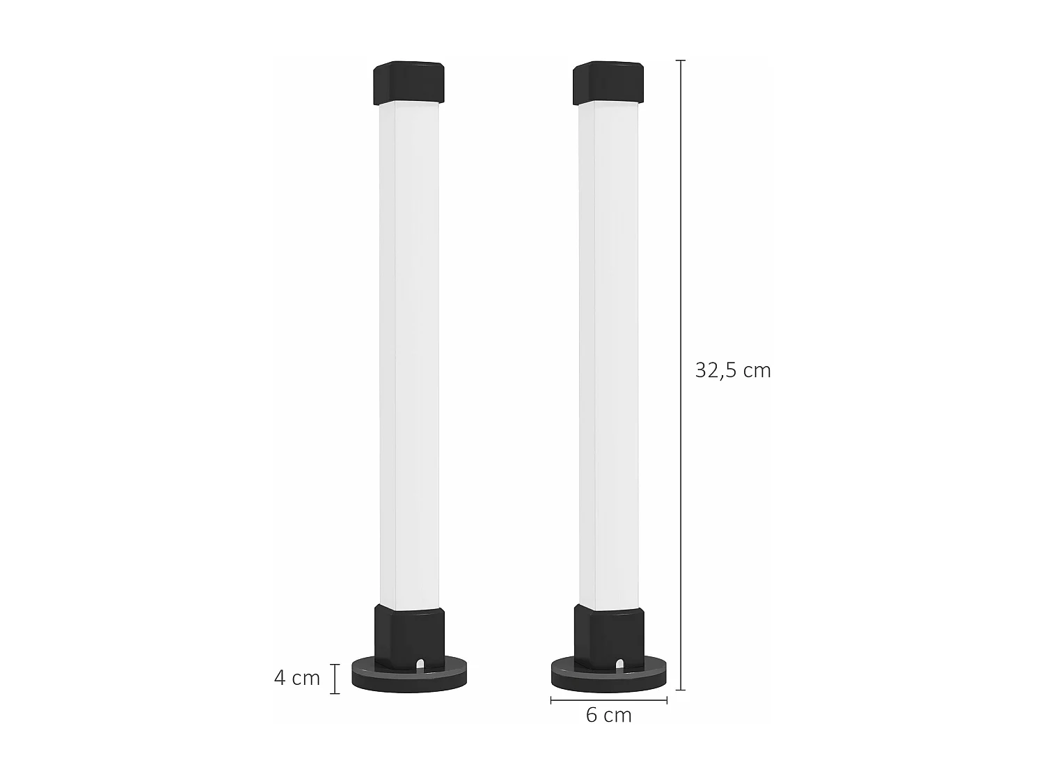 Pack de 2 lámparas Flow Homcom luz LED Bluetooth blanco 32,5x6x6 cm