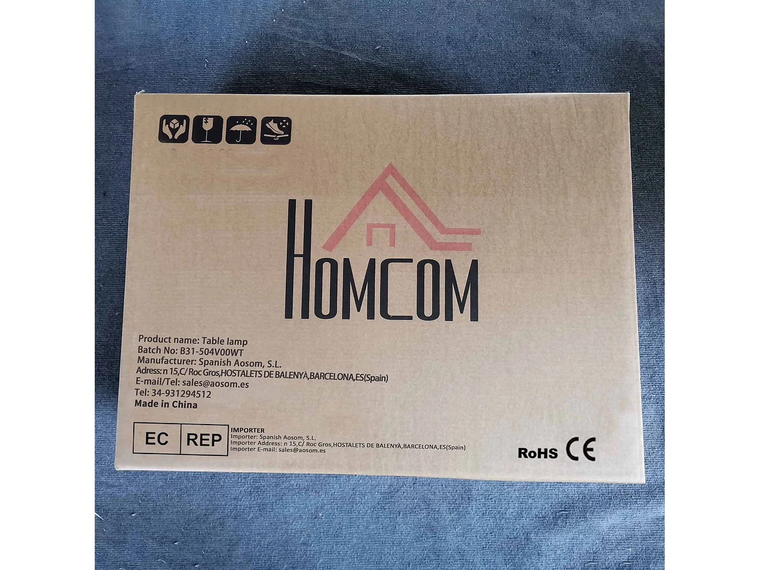 Pack de 2 lámparas Flow Homcom luz LED Bluetooth blanco 32,5x6x6 cm