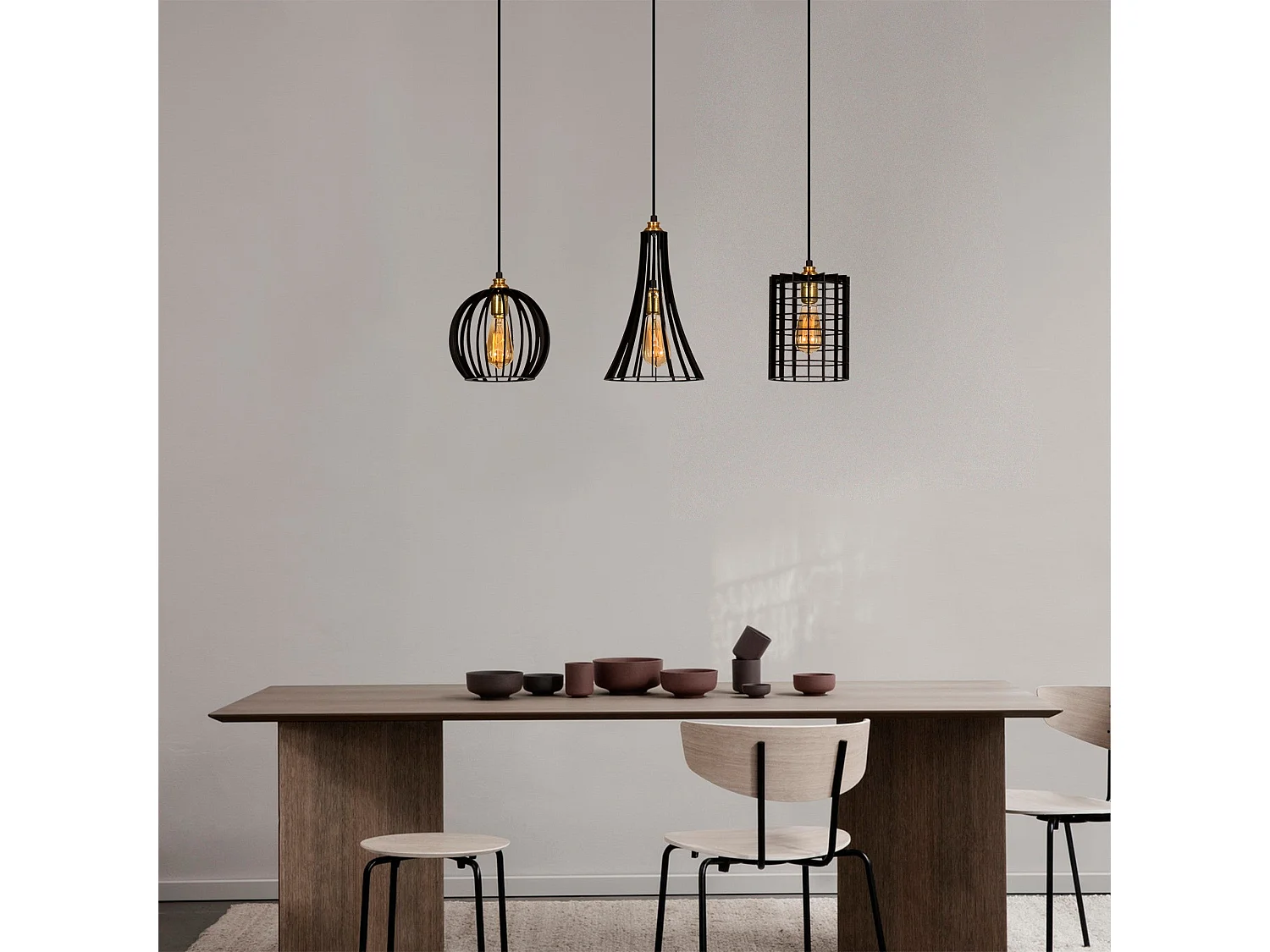 Candeeiro Preto Elegante MR-934 para Sala de Estar