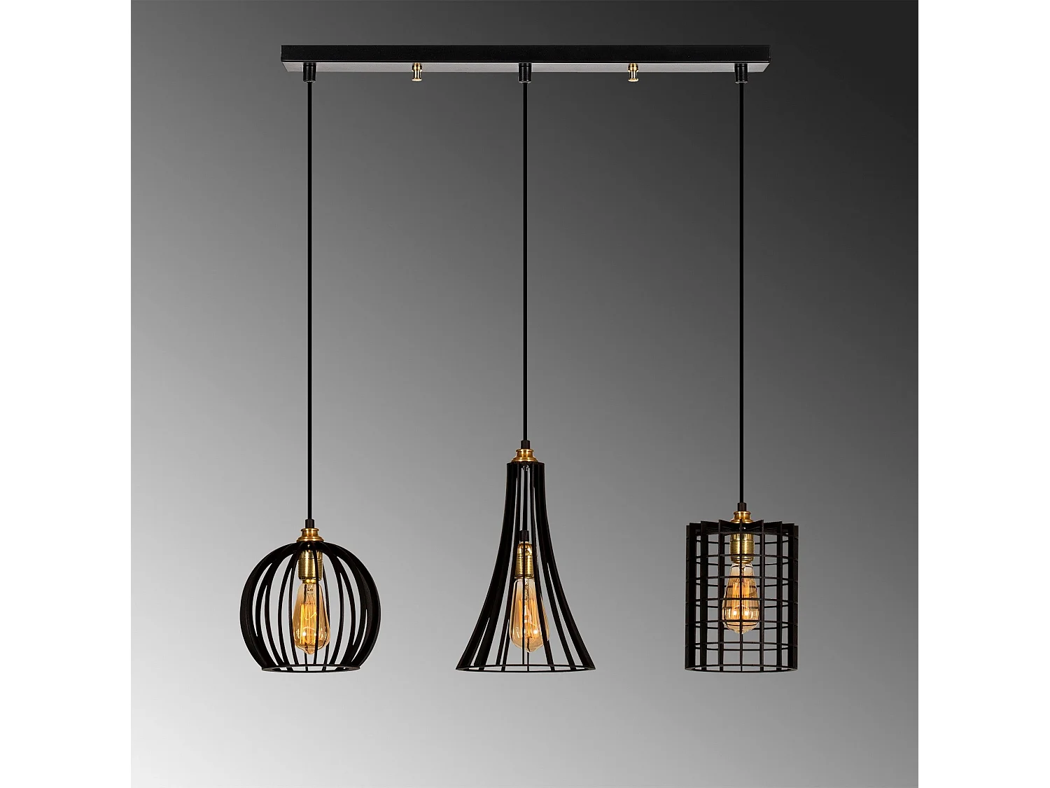 Candeeiro Preto Elegante MR-934 para Sala de Estar