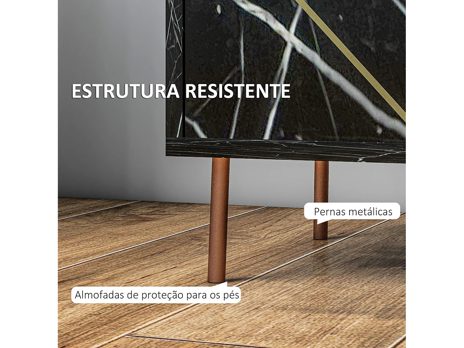 Mesita de noche Ágata Homcom armario + compartimento negro 50x39x30 cm