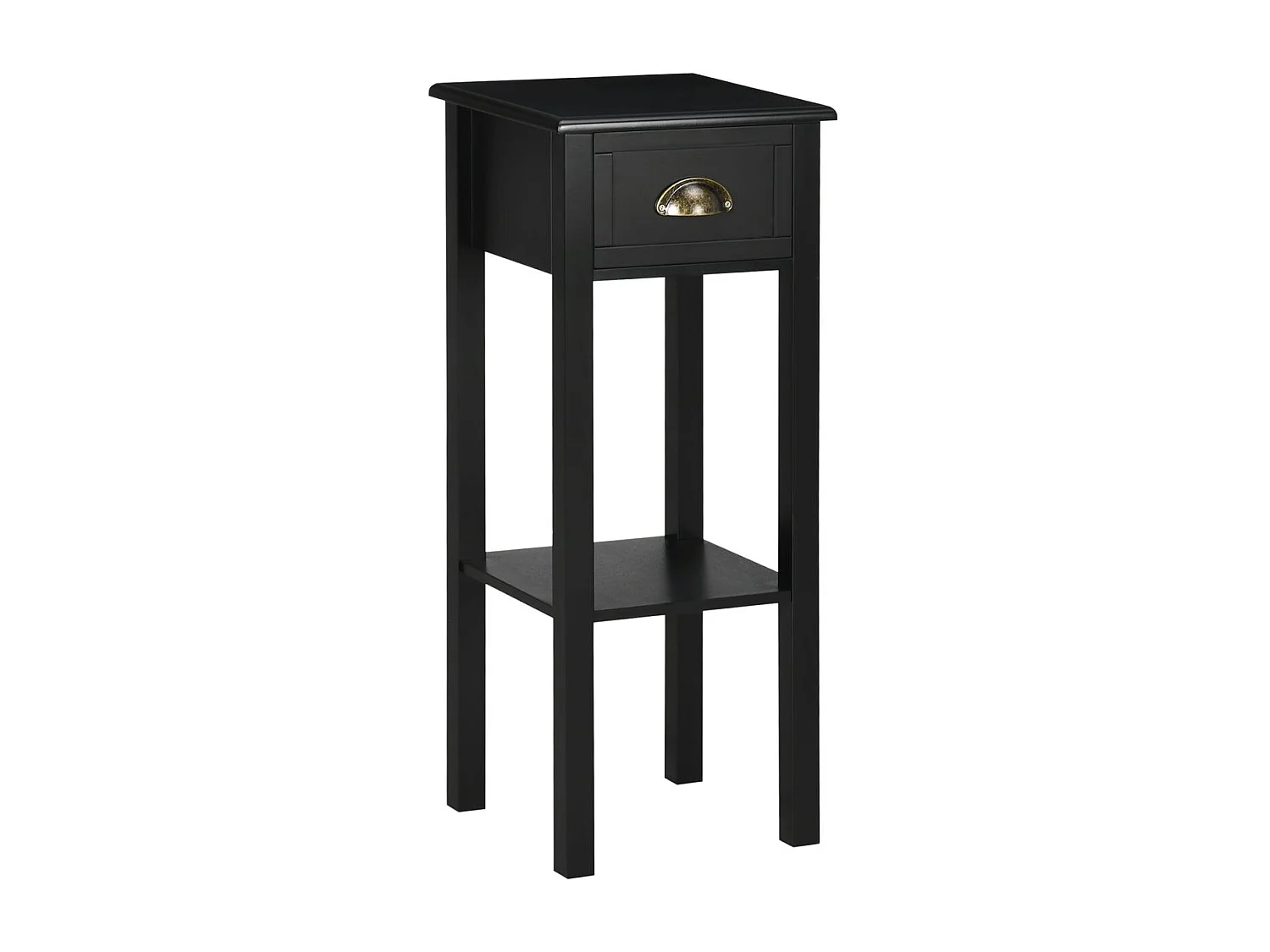 Mesa auxiliar Ronneo Homcom con cajón y estante negro 75x30x30 cm