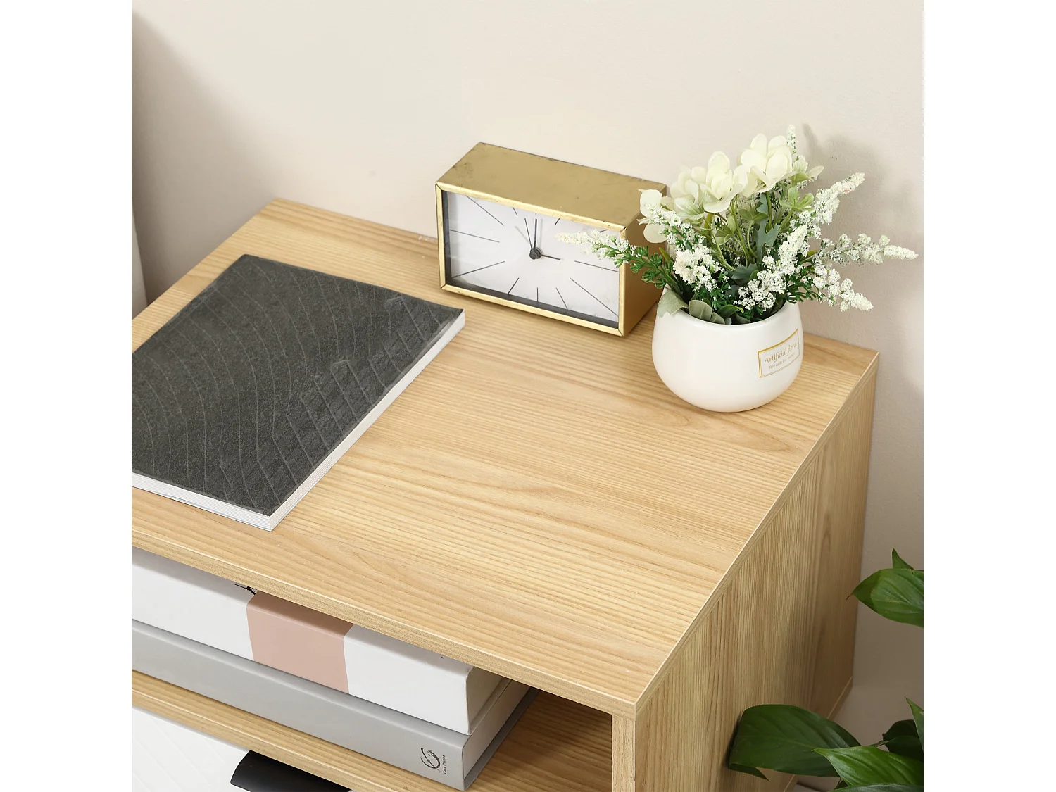 Mesa de Cabeceira Moderna com 1 Gaveta e Prateleira Aberta – Ideal para Quarto e Escritório