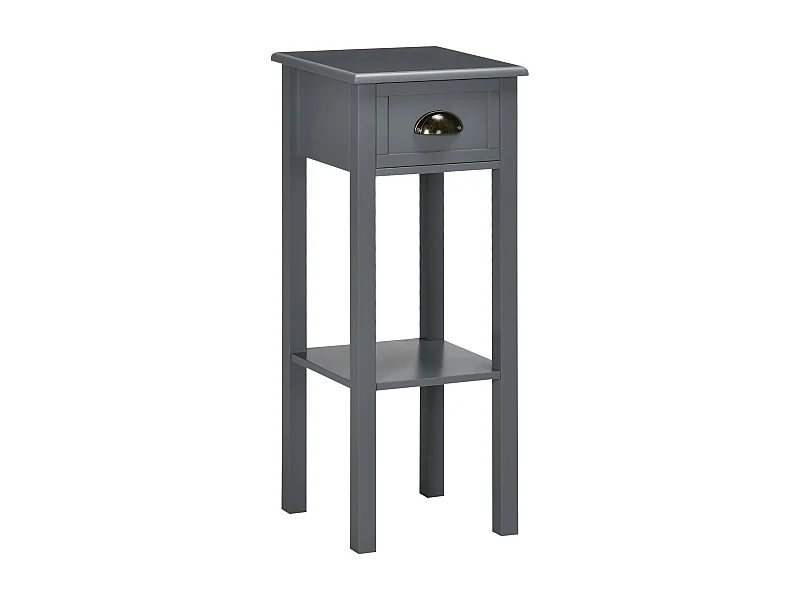 Mesa auxiliar Ronneo Homcom con cajón y estante gris 75x30x30 cm