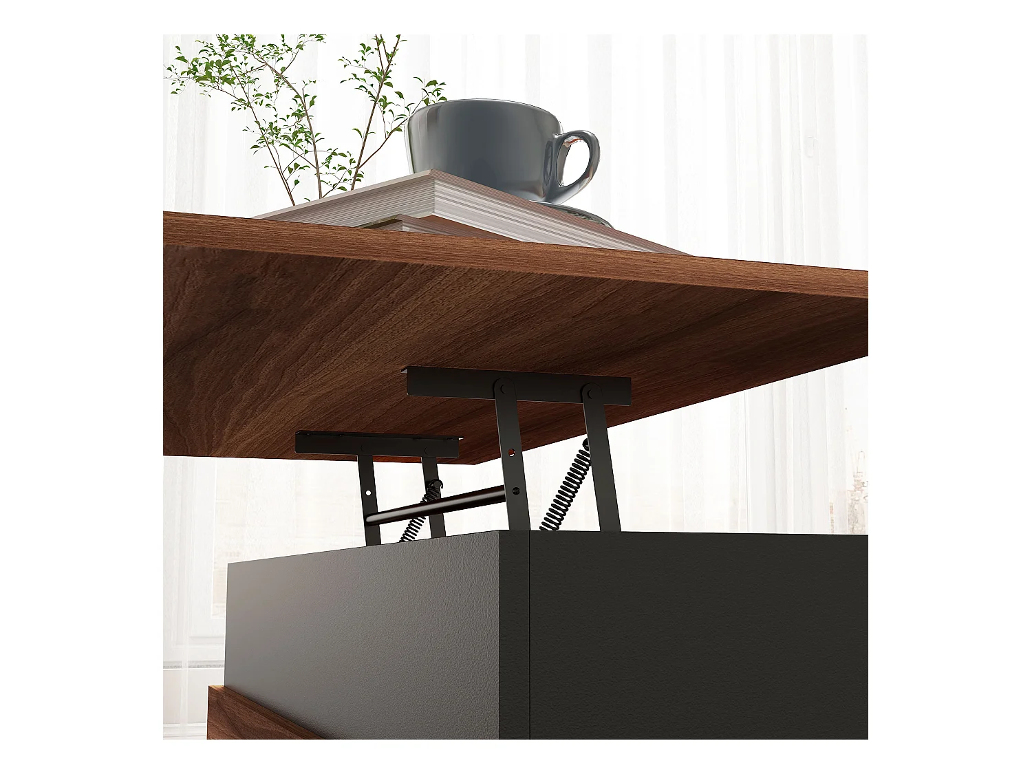 Mesa de centro marrón y negro 100x79x54 cm HOMCOM