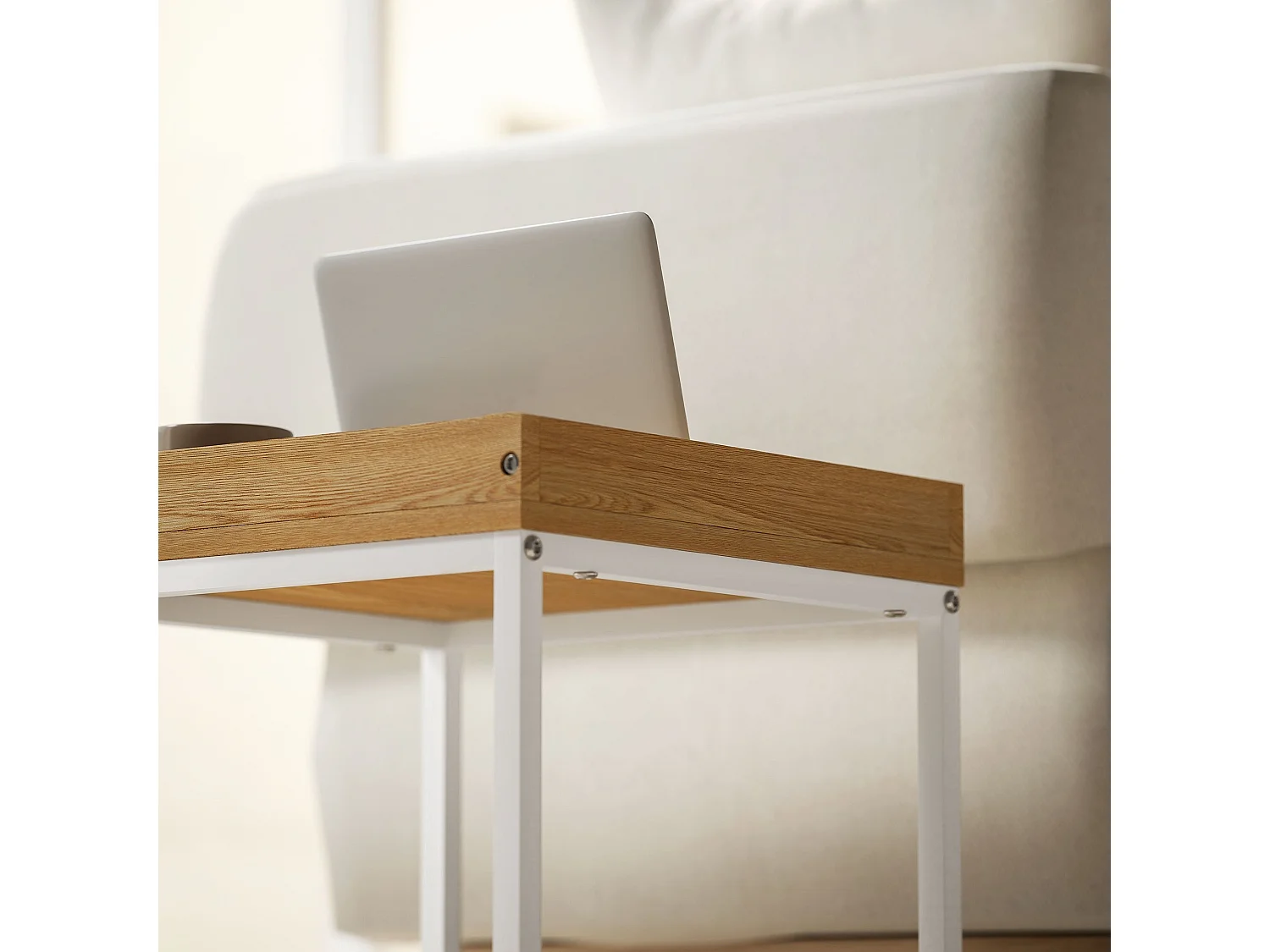 Set de 2 mesas nido Cassy Homcom blanco/natural