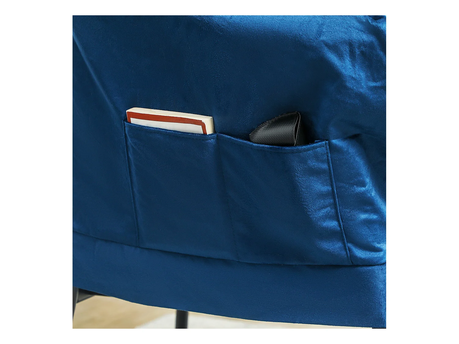 Butaca Nube Homcom con reposapiés azul 100x80x78 cm