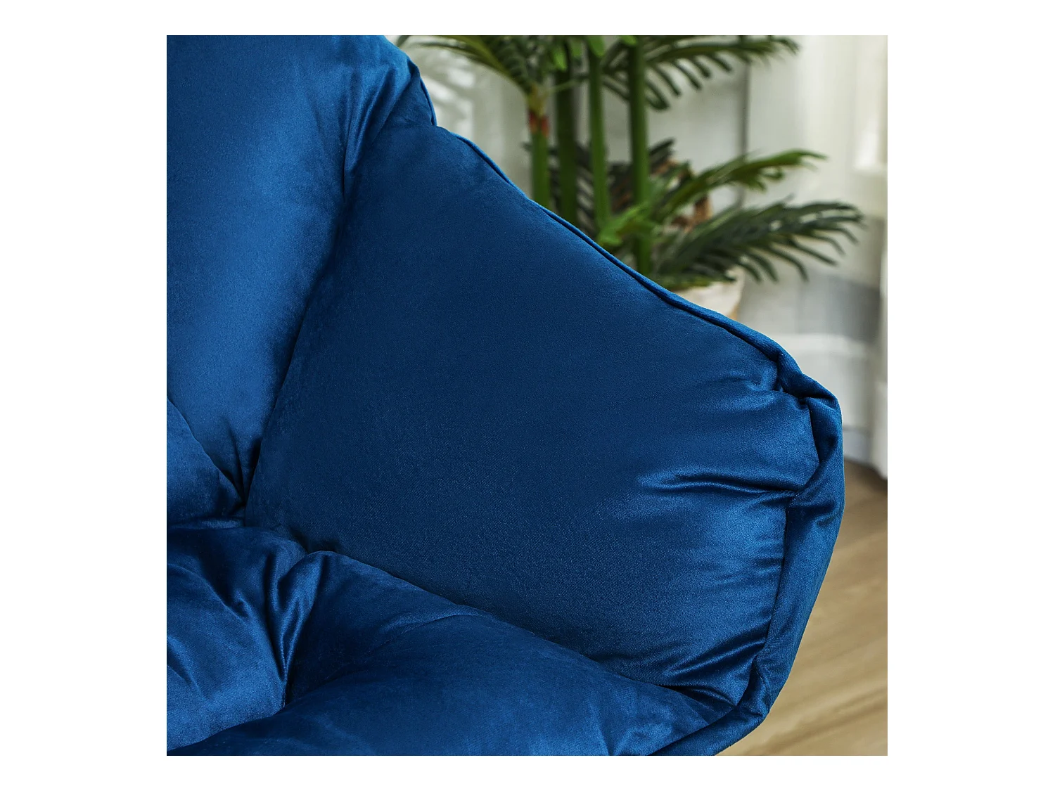 Butaca Nube Homcom con reposapiés azul 100x80x78 cm