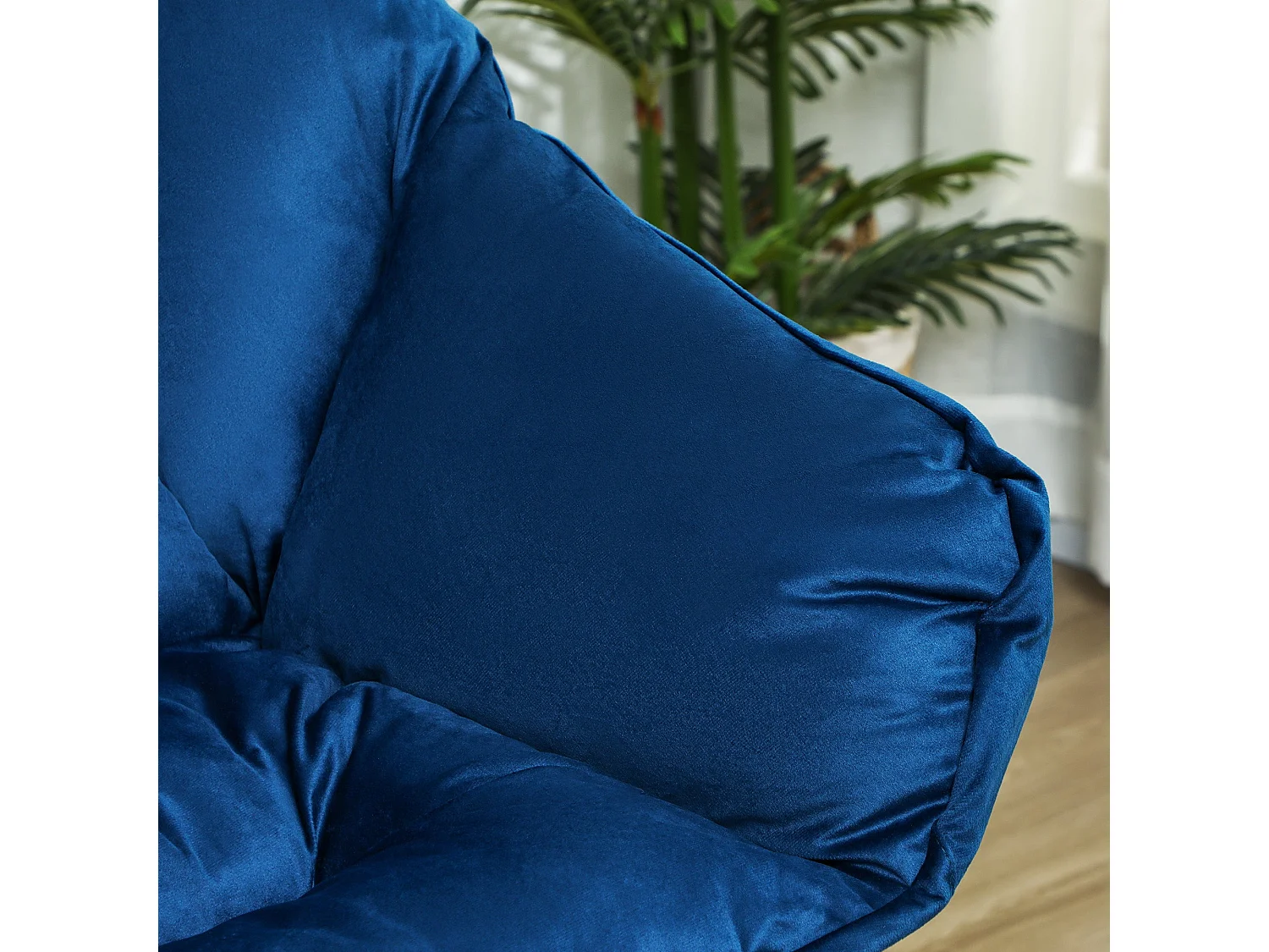 Butaca Nube Homcom con reposapiés azul 100x80x78 cm