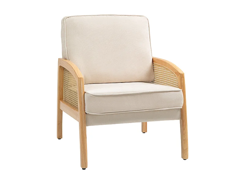 Butaca Romera Homcom cojines extraíbles beige 88x67x75 cm