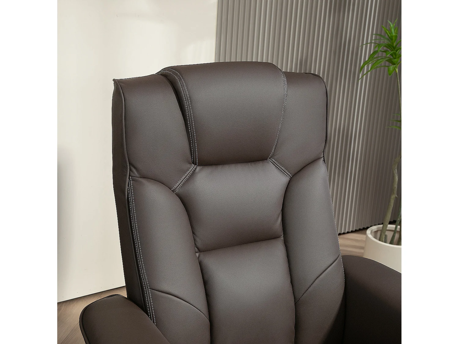 Sillón Luna Homcom reclinable + reposapiés marrón 105x83x78 cm