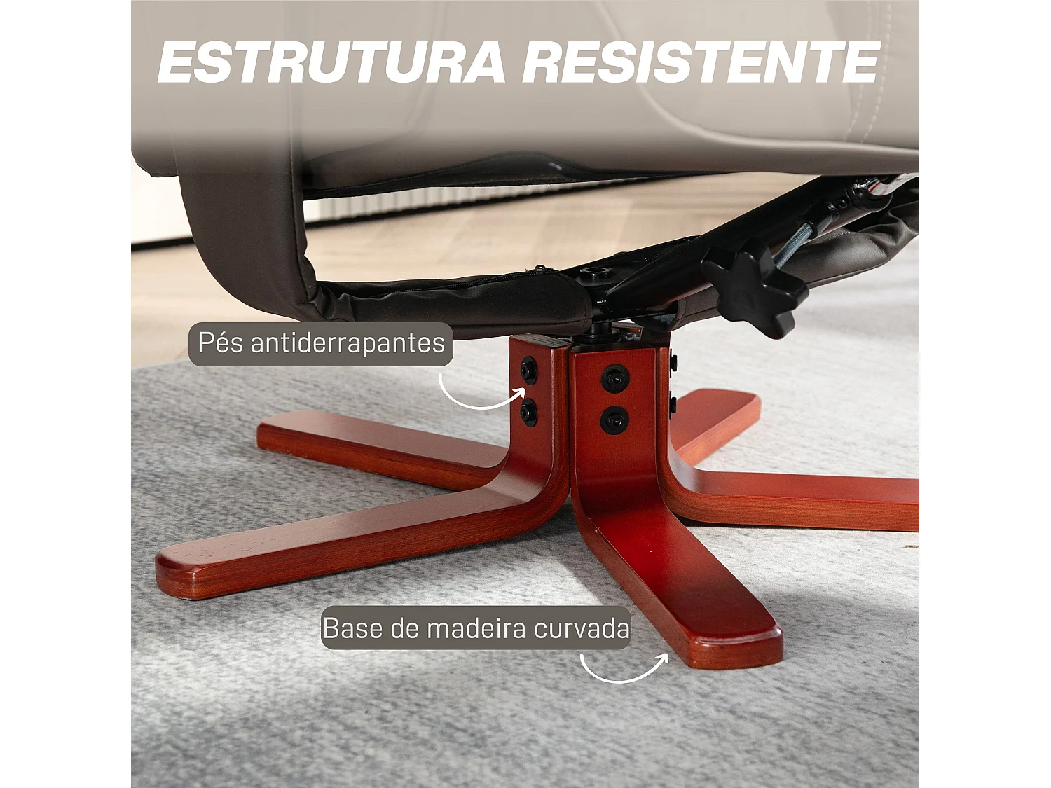 Poltrona Reclinável Moderna com Apoio para os Pés e Estilo Elegante para Sala de Estar