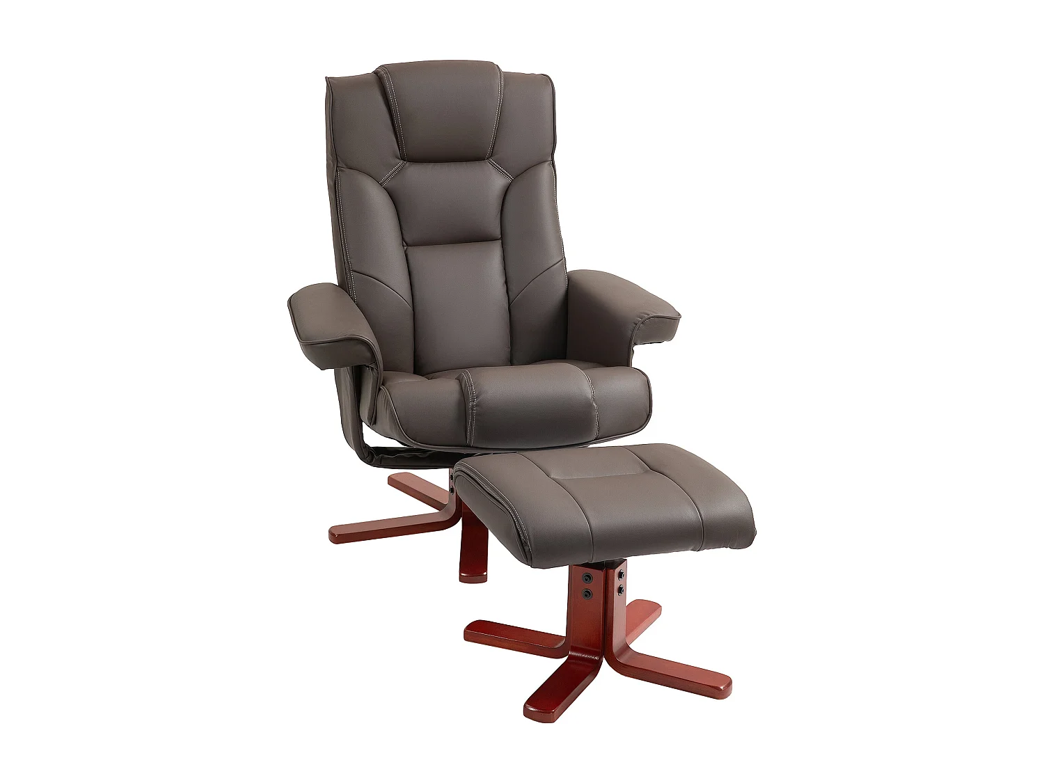 Sillón Luna Homcom reclinable + reposapiés marrón 105x83x78 cm