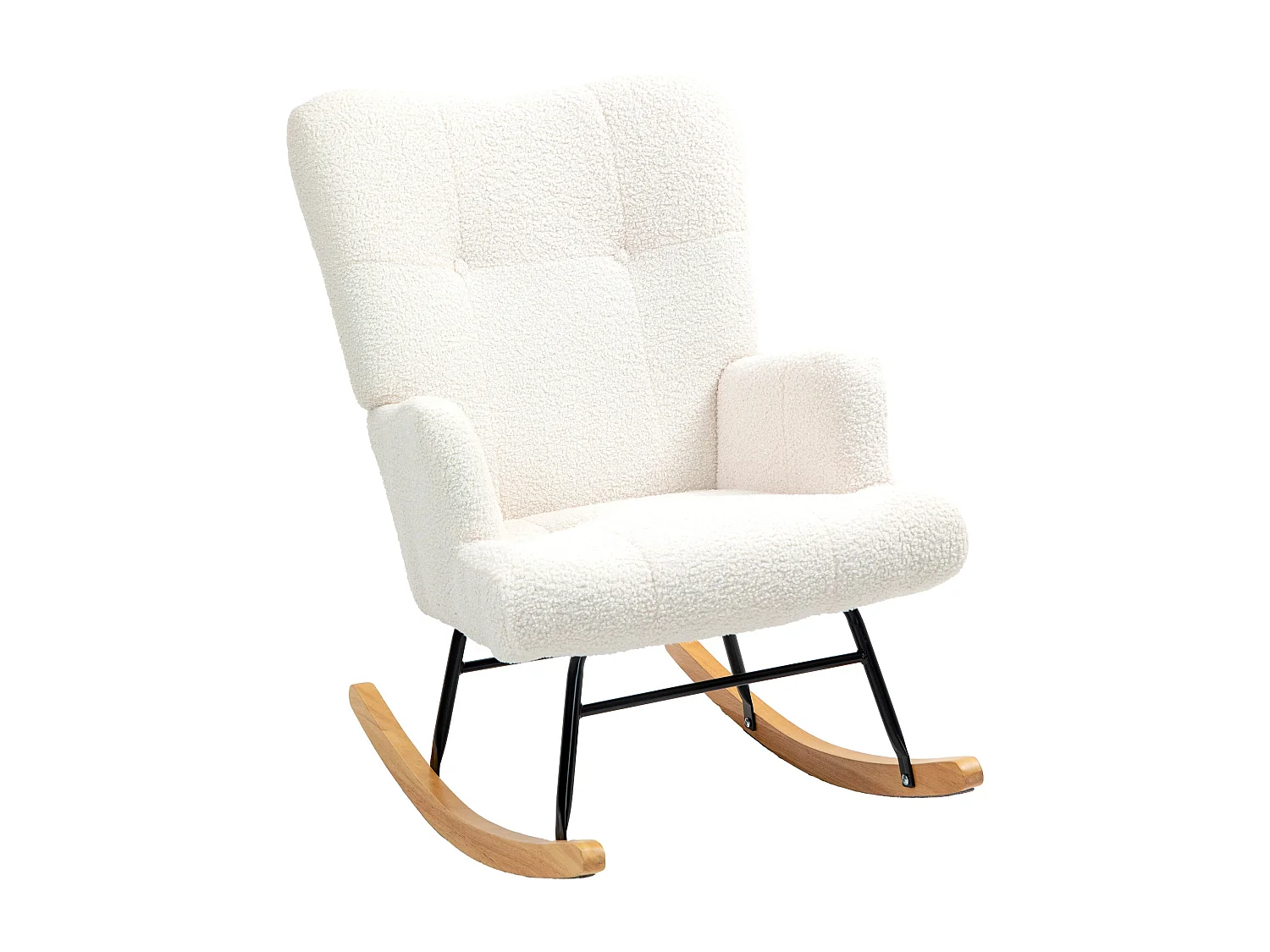 Mecedora Daisy Homcom respaldo alto blanco 87x65x88 cm