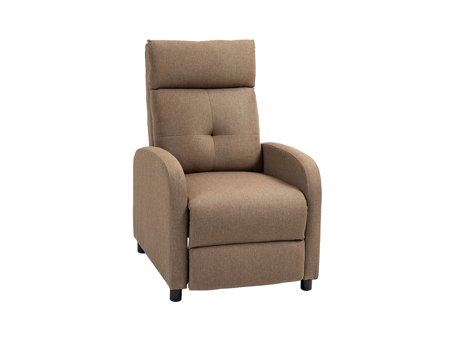 Sillón relax Gorrión Homcom reclinable con reposapiés marrón 98x67x87 cm